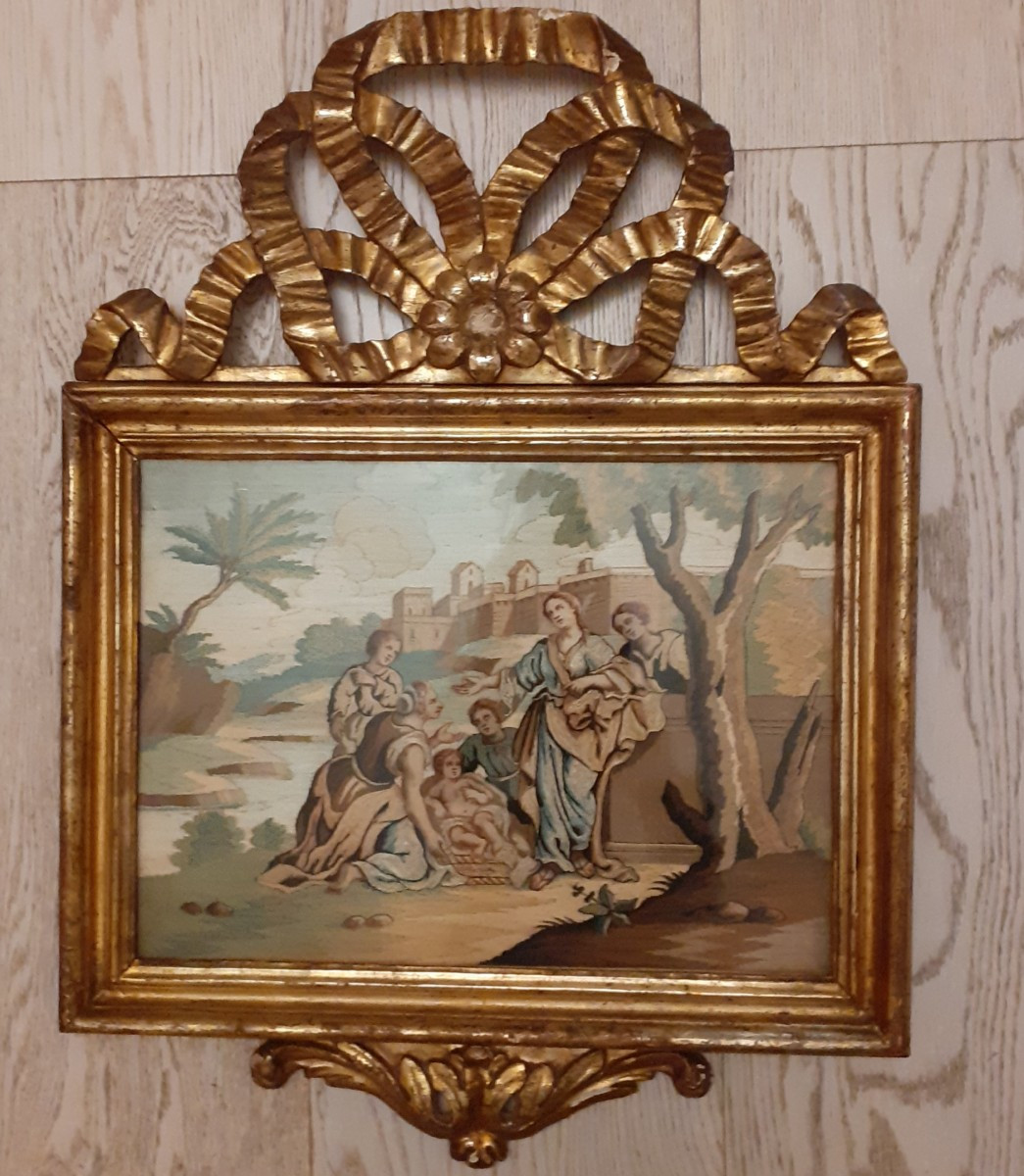 Coppia di ricami a fili incollati, Italia XVIII secolo