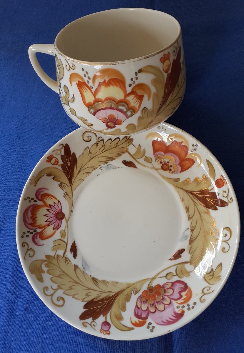 tazza e piattino in porcellana, Russia XX secolo-photo-2