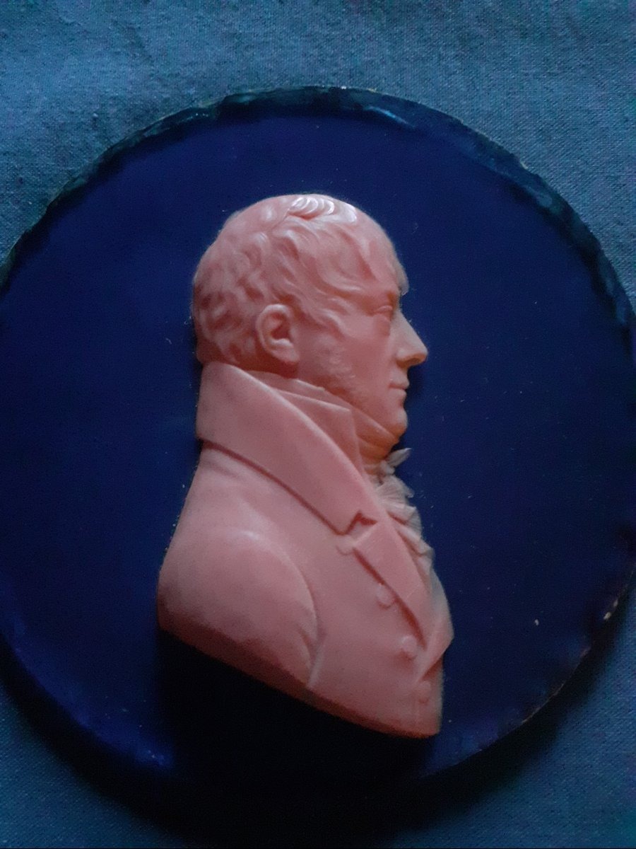 Profilo in cera di gentiluomo firmato Posch 1808