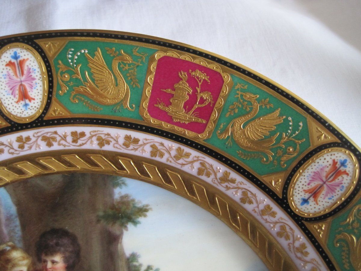 Assiette En Porcelaine à Décor De Scène Classique, Vienne XIXe Siècle-photo-3