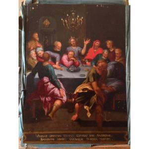 L'Ultima Cena, olio su rame, scuola fiamminga, fine XVII-inizio XVIII secolo