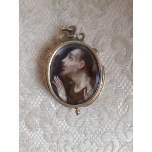 Reliquario di San Francesco,  olio su rame, Italia o Spagna XVIII secolo