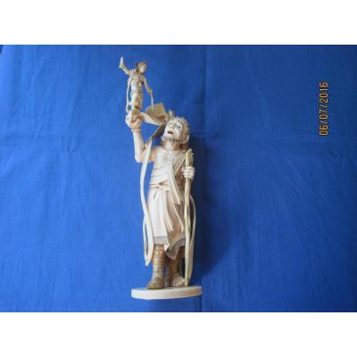 Scultura maschile probabilmente allegorica o religiosa. Giappone inizio XXmo secolo. con CITES