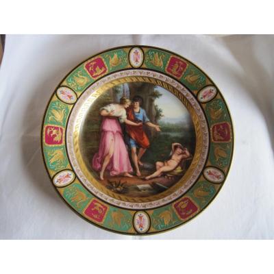 Assiette En Porcelaine à Décor De Scène Classique, Vienne XIXe Siècle