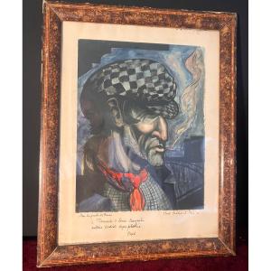 Bob Lokhorst - Under The Bridges Of Paris - Sent To Louis & Fernande Margantin 1932 - Mixed Media