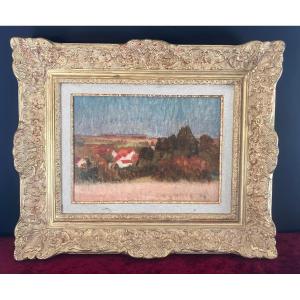 Jules-émile Zingg 1882-1942 - Oil On Wood - "summer Landscape" Franche-comté 