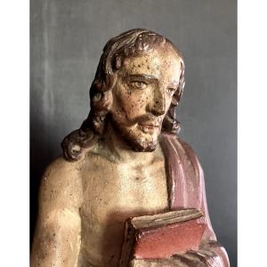 Saint John The Baptist - Carved Wood - Early 19th Century.