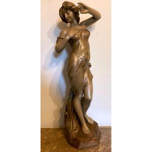 Terracotta Woman Signed Aristides De Ranieri