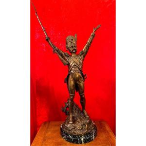 Bronze "long Live The Emperor" By Desiré Grisard