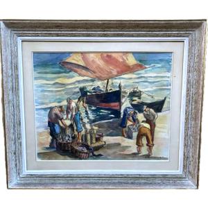 Watercolor Signed Em Bouvier