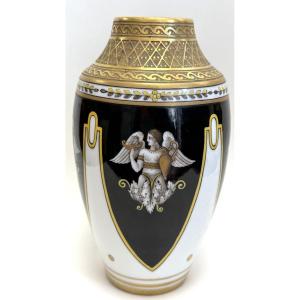 Rovina Epinal, Porcelain Vase, Angel Design (unknown Designer, One-of-a-kind Piece)