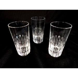 6 Baccarat Crystal Orangeade Glasses "rotary" Model