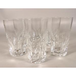 Set Of 6 Orangeade Glasses / Mugs By St Louis