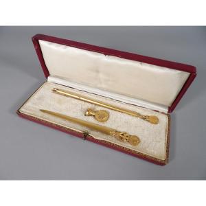 Office Supplies - Seal, Paper Knife, Pen Holder - Early 19th Century