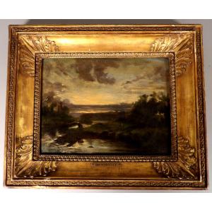 Oil On Wood - Landscape - School Of Karl Daubigny (1846-1886)