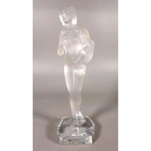 Art Deco Style Frosted Crystal Nude Woman - Cristallerie De Sèvres