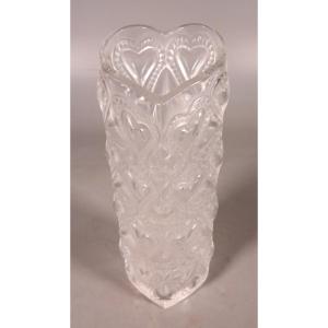 Frosted Crystal Vase, "love" Model - By Lalique France