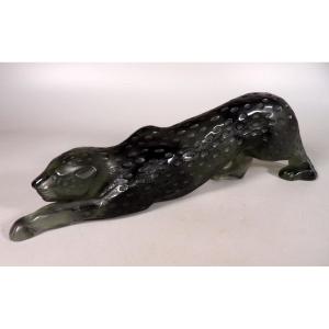 Crystal Panther Sculpture - Large Model "zeila" - By Lalique France