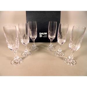 6 Crystal Champagne Flutes Model