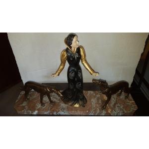  Chryselephantine Art Deco Sculpture By Salvatore Melani Around 1925