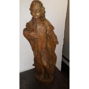 Sculpture De St Jean Baptiste In Oak - Early 18th Era