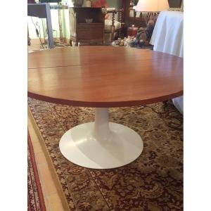 Modular Table, Cast Iron Tulip Leg - Jer Brand From The Chenesseau Foundry Of Orléans In 1970