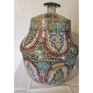 Moroccan Covered Pot - Jobbana - Fez - Late 19th