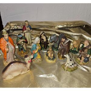 Polychrome Plaster Nativity Scene, Early 20th Century.