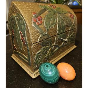 Painted And Carved Jewelry Box - Art Deco Period - Signed B.bourdon