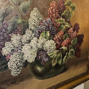 Oil Painting On Canvas Signed L.melin - "the Bouquet Of Lilacs" - Early 20th Century -