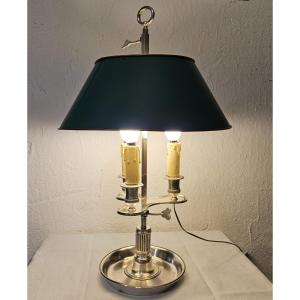 Silver-plated Metal Bouillotte Lamp - Signed Hm - (a. Frenais) - 1877 -