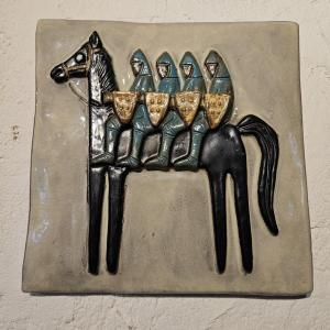 Glazed Ceramic Plate By Odette Dijeux,