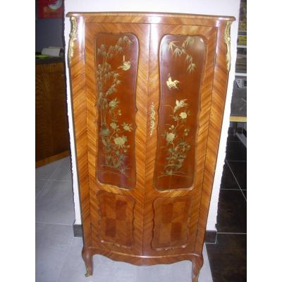 Small Wardrobe Louis XV Style Window - Early 20th - Removable Lacquers