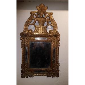 Mirror In Golden Wood With Parcloses - Louis XV - 18th Time