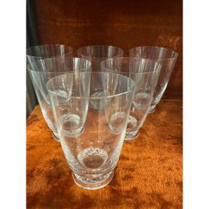 6 Verres Cristal Gobelets  St Hubert Marc Lalique Grand Modèle