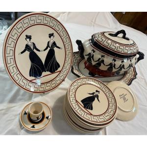 Folkloric Earthenware Bears - Provence - Jh For Jules Henriot (instead Of Henriot Quimper)