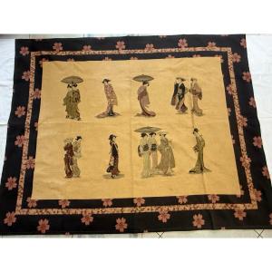 Tapestry Depicting Japanese Geisha 
