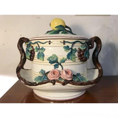 Large Punch Bowl (or Tureen) - 1868 - Rörstrand Ceramic In Sweden
