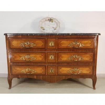 Commode Transition Lxv-lxvi - Epoque Lxvi   -   Marqueterie Bois Noble