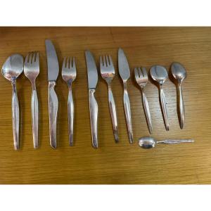 Housewife Model Duo De Tapio Wirkkala 138pieces :  12 Moka Spoons Christofle- Le Reste Ercuis