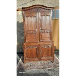 Two-body Sideboard In Molded And Carved Oak, Louis XV, 18th Century.