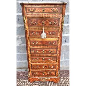 Louis XV Style Marquetry Secretary, 19th Century. 