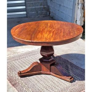 Mahogany Gueridon Table, Napoleon III Tilting Top, 19th Century.