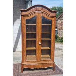 Two-door Library Display Case, Walnut, Napoleon III, Late 19th Century.