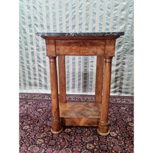 Small Walnut Console, Empire, 19th Century.
