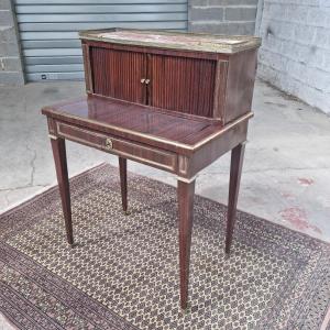 Bonheur Du Jour In Mahogany, Louis XVI Style, From The 19th Century.