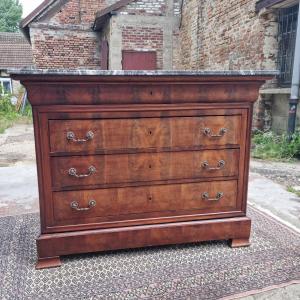 Louis Philippe Mahogany Chest Of Drawers, 19th Century 
