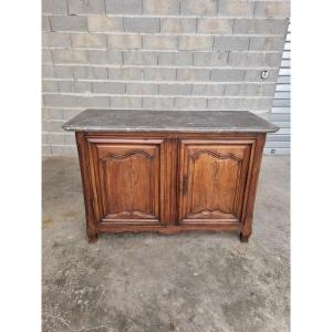 Hunting Buffet, Low In Walnut, Molded And Carved, Louis XV From The 18th Century 