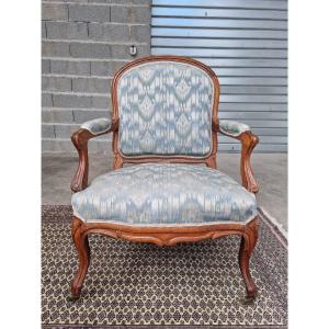  Walnut Armchair, Louis XV, 20th Century