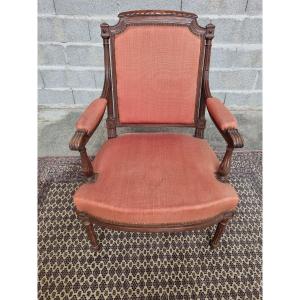 Mahogany Armchair, Louis XVI Period, 14th Century